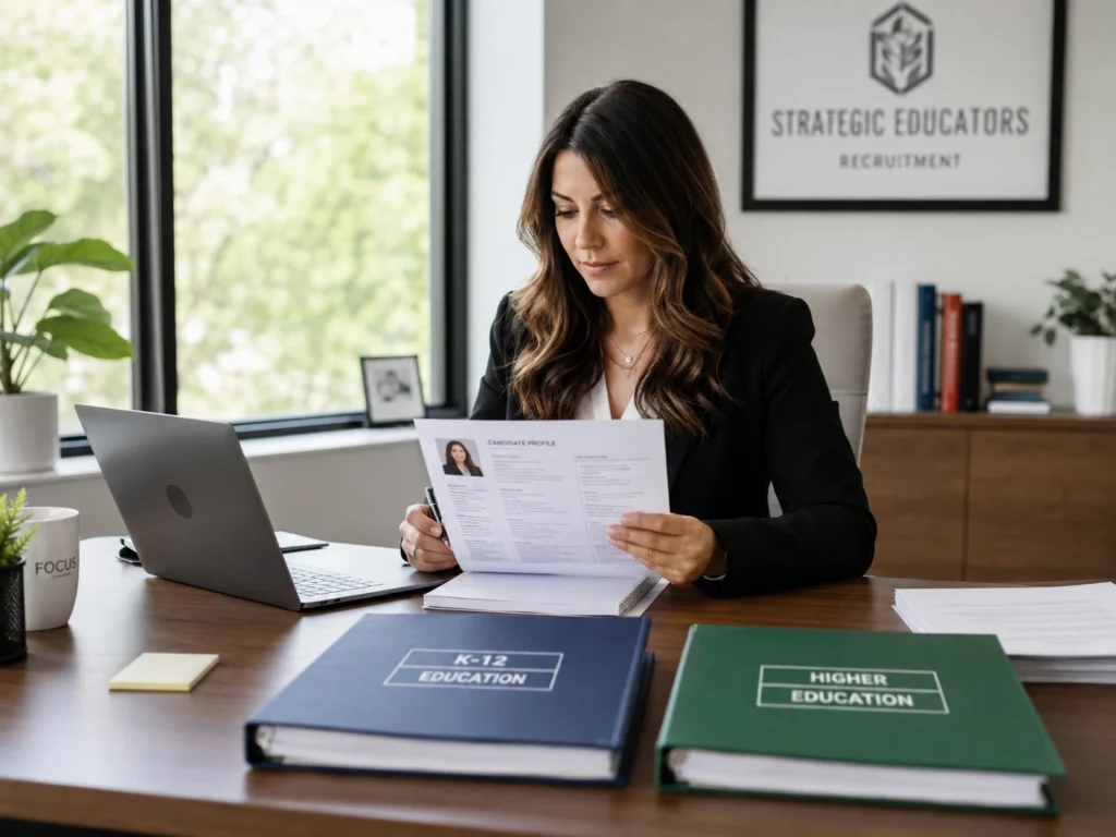Education recruiter managing K-12 and higher education searches